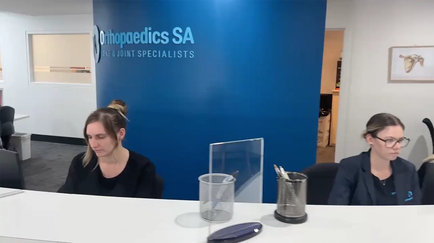 Orthopaedics SA administrative team at reception